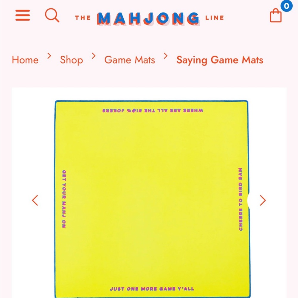 The Mahjong Line Yellow Game Mat